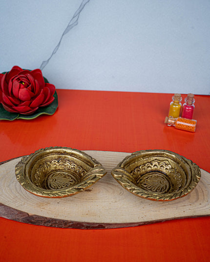 Brass Diya - Set of 2 - 3 inch - WL5455