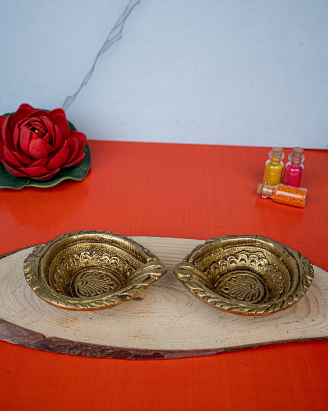Brass Diya - Set of 2 - 3 inch - WL5455