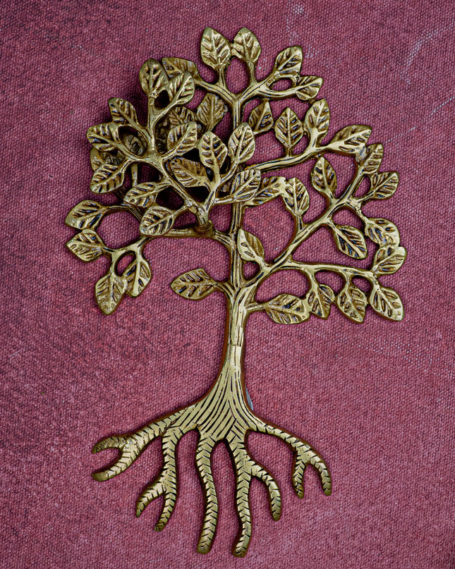 Brass Kalpavriksha Tree with Root - 8 inch - WL5457