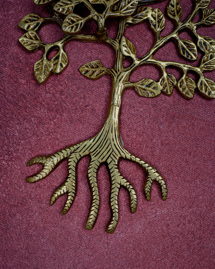 Brass Kalpavriksha Tree with Root - 8 inch - WL5457