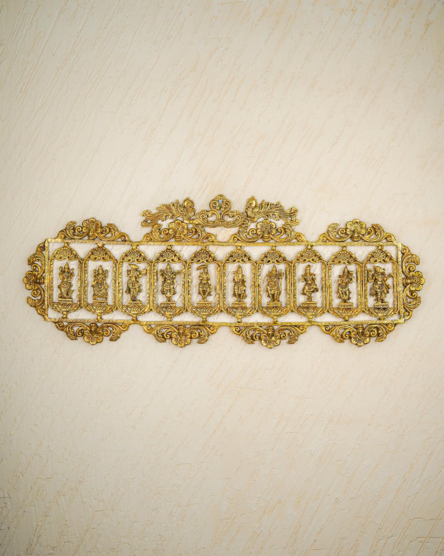 Brass Dasavatharam Wall Hanging - 36 inch - WL5462