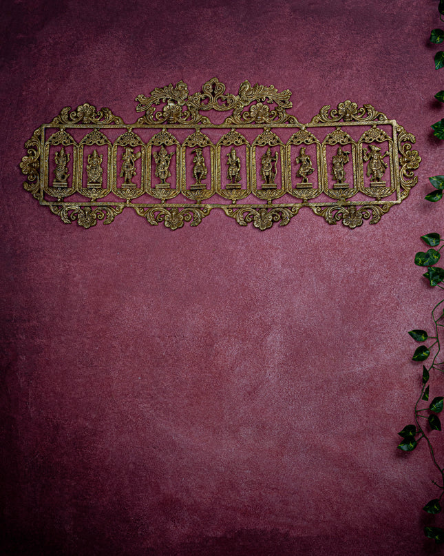 Brass Dasavatharam Wall Hanging - 36 inch - WL5462