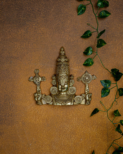 Brass Tirupathi Balaji Wall Hanging - 9 inch - WL5463