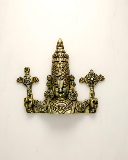 Brass Tirupathi Balaji Wall Hanging - 9 inch - WL5463
