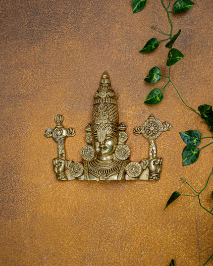 Brass Tirupathi Balaji Wall Hanging - 9 inch - WL5463