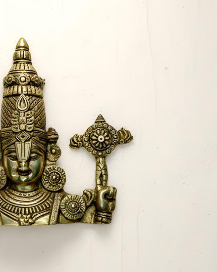 Brass Tirupathi Balaji Wall Hanging - 9 inch - WL5463