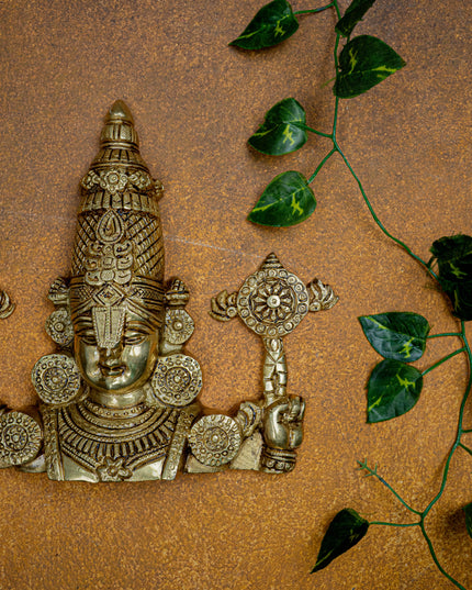 Brass Tirupathi Balaji Wall Hanging - 9 inch - WL5463