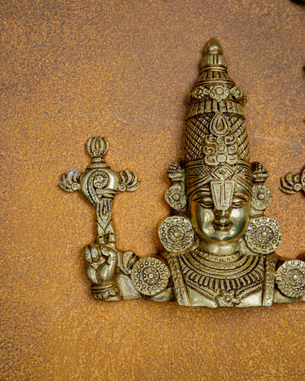 Brass Tirupathi Balaji Wall Hanging - 9 inch - WL5463