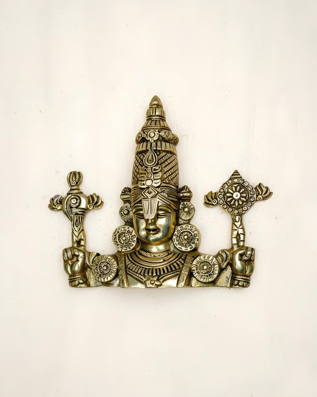 Brass Tirupathi Balaji Wall Hanging - 9 inch - WL5463