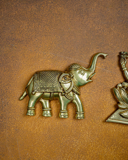 Brass Gajalakshmi with Elephant Wall Hanging - 10 inch - WL5464