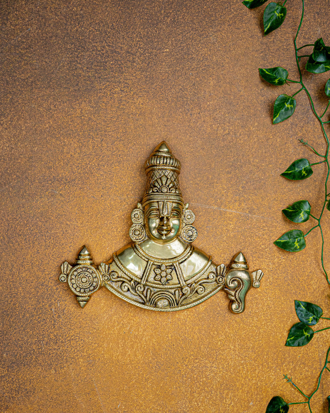 Brass Tirupathi Balaji Wall Hanging - 9 inch - WL5465