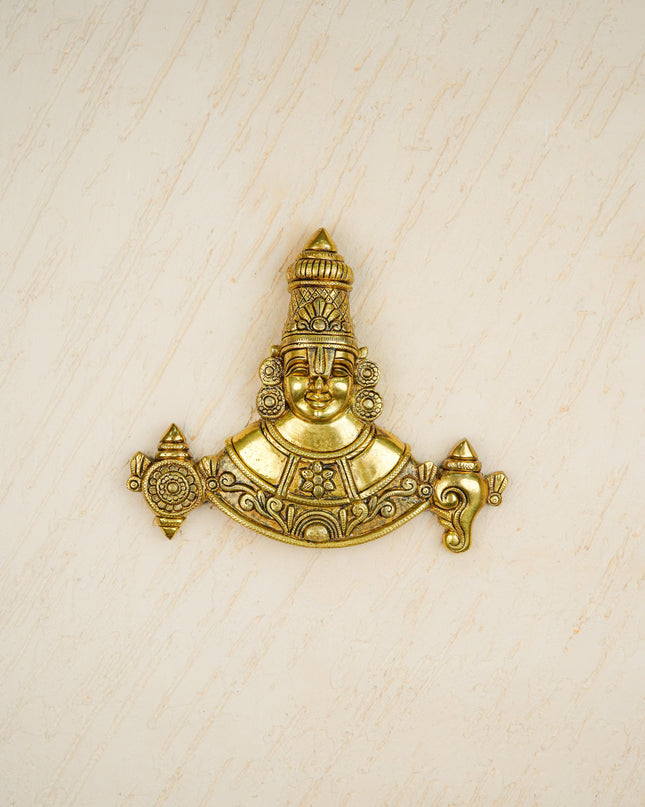 Brass Tirupathi Balaji Wall Hanging - 9 inch - WL5465