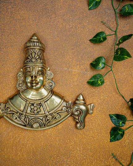 Brass Tirupathi Balaji Wall Hanging - 9 inch - WL5465