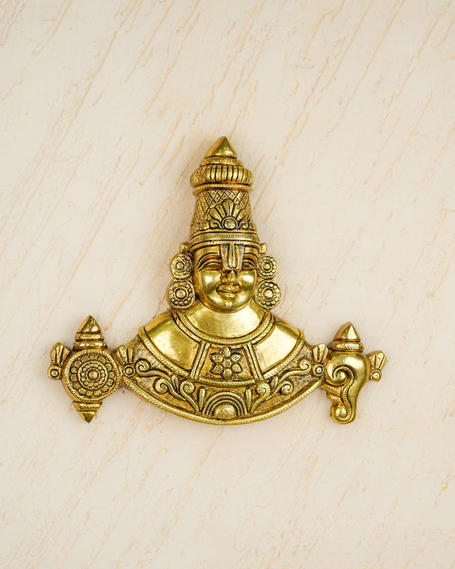 Brass Tirupathi Balaji Wall Hanging - 9 inch - WL5465