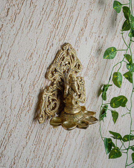 Brass Ganesha with Diya - 6 inch - WL5466