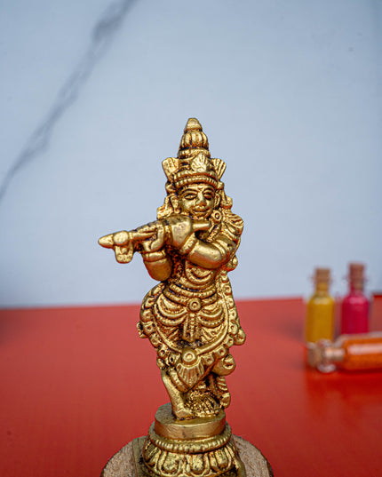 Brass Krishna Idol - 3 inch - WL5467