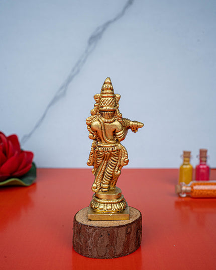 Brass Krishna Idol - 3 inch - WL5467