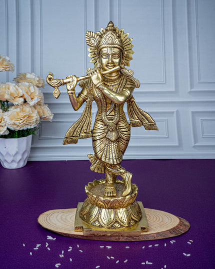 Brass Krishna Idol - 12 inch - WL5468