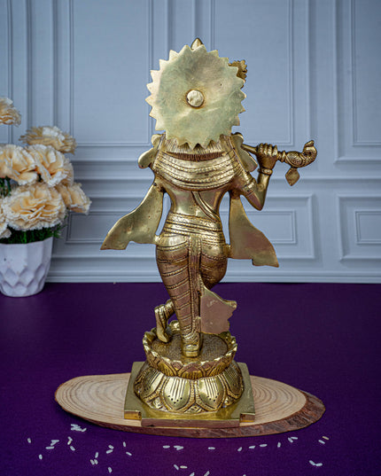 Brass Krishna Idol - 12 inch - WL5468
