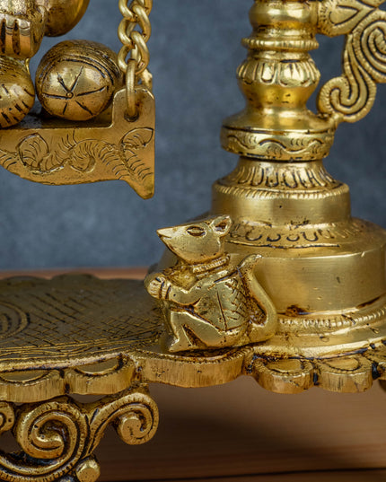 Brass Swing Ganesha with Bell - 19 inch - WL5470