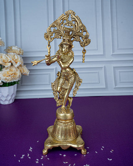 Brass Krishna Idol - 14 inch - WL5471