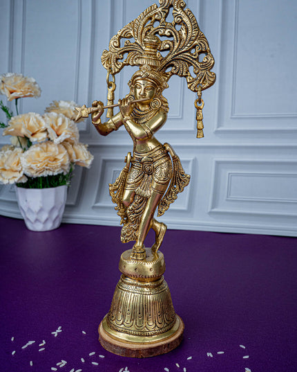 Brass Krishna Idol - 13 inch - WL5472