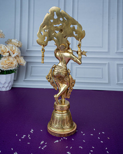 Brass Krishna Idol - 13 inch - WL5472