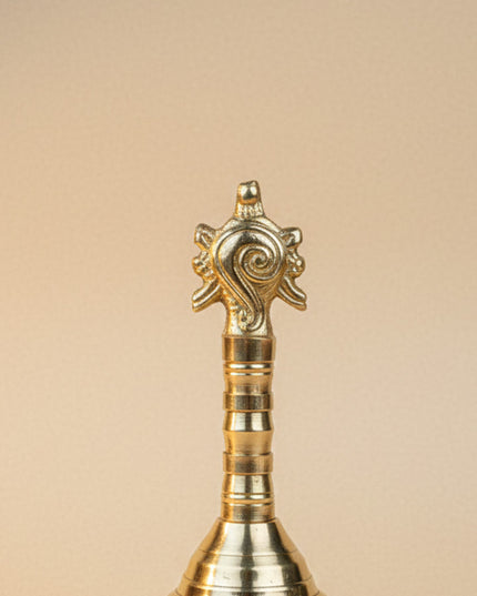Brass Bell with Shankh - 7 inch - WL5475