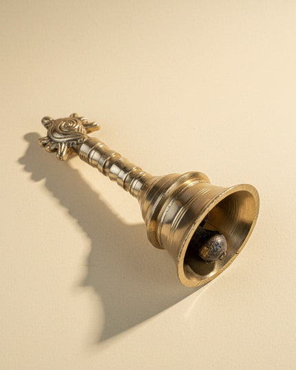 Brass Bell with Shankh - 7 inch - WL5475