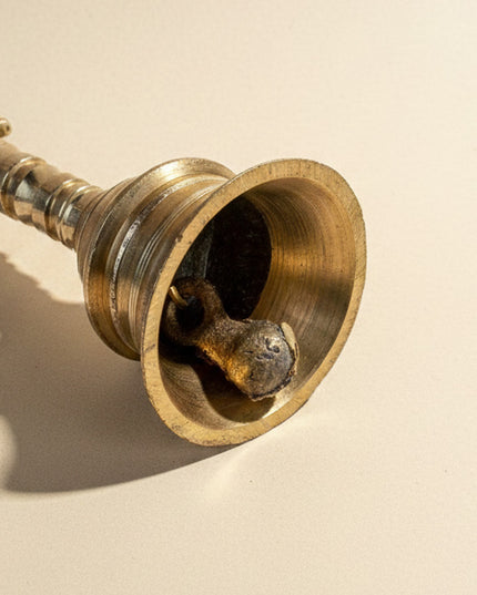 Brass Bell with Shankh - 7 inch - WL5475