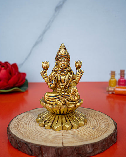 Brass Lakshmi Ganesha Idol - 3 inch - WL5480