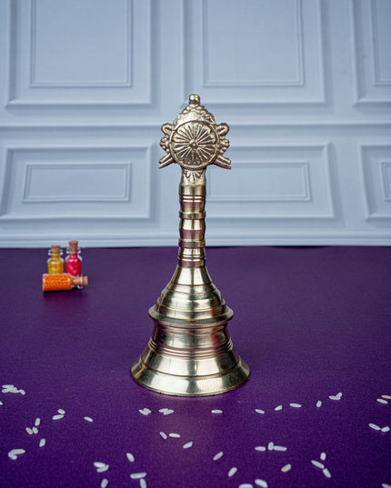 Brass Bell with Chakra - 6 inch - WL5481