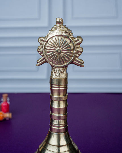 Brass Bell with Chakra - 6 inch - WL5481