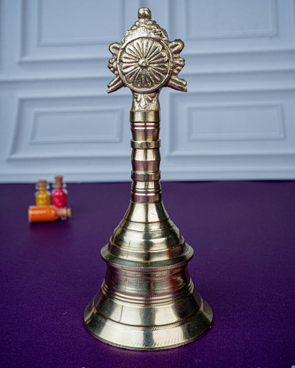 Brass Bell with Chakra - 6 inch - WL5481