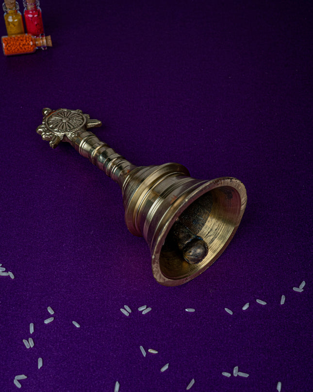 Brass Bell with Chakra - 6 inch - WL5481