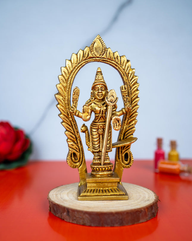 Brass Murugan Idol - 5 inch - WL5482