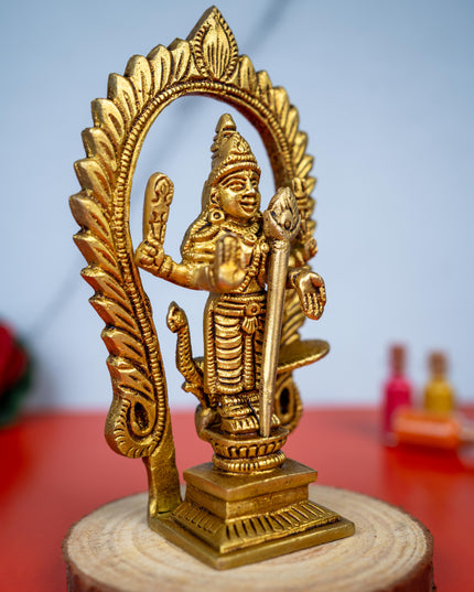 Brass Murugan Idol - 5 inch - WL5482