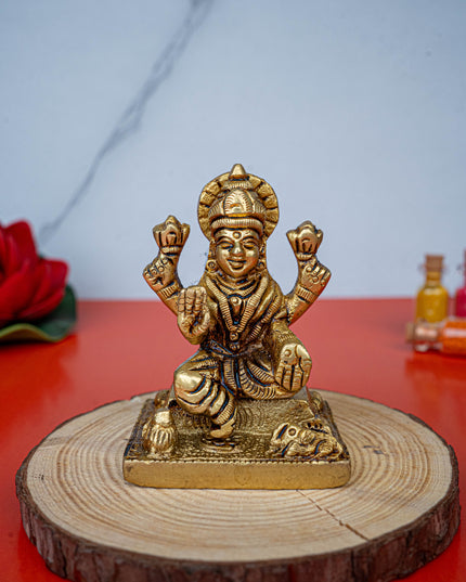 Brass Lakshmi Ganesha Idol - 3 inch - WL5484