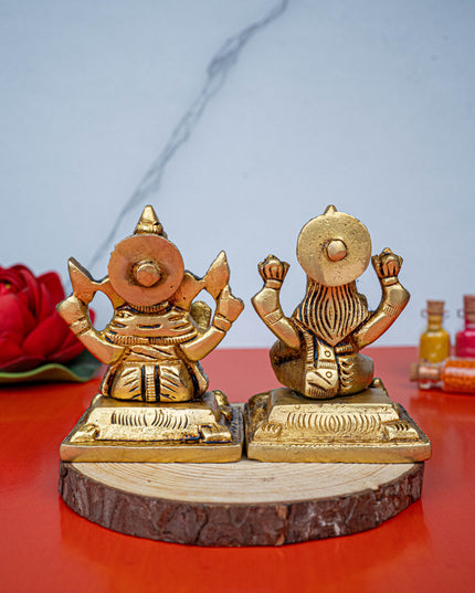 Brass Lakshmi Ganesha Idol - 3 inch - WL5484