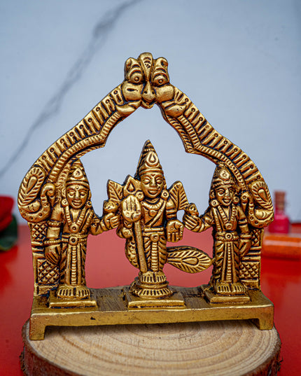 Brass Murugan Valli Deivanai in Frame - 4 inch - WL5485