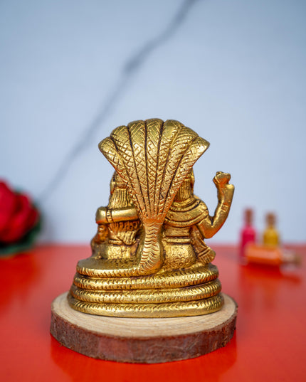 Brass Vishnu Lakshmi Idol - 4 inch - WL5486