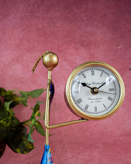 Metal Handpainted Lady with Clock - Set of 2 - 12 inch - WL5487