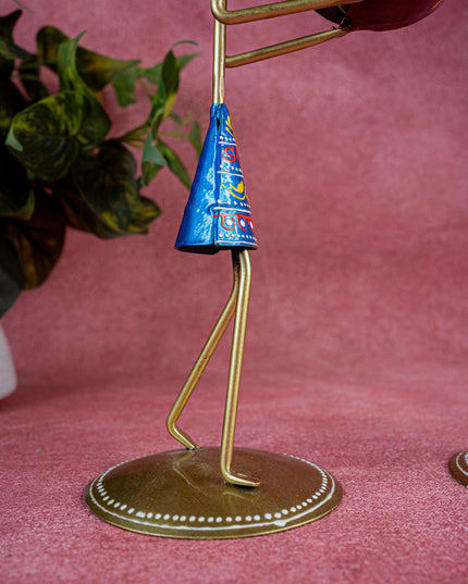 Metal Handpainted Lady with Clock - Set of 2 - 12 inch - WL5487