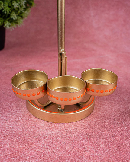 Metal Handpainted Om T Light Holder - Set of 2 - 13 Inch - WL5491