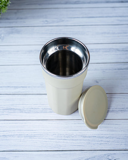 Insulated Mug with Lid - 6 inch - Beige - WL5492-1