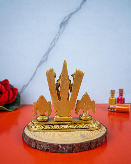 Brass Balaji with Shankh Chakra Namam Idol - 3 inch - WL5493