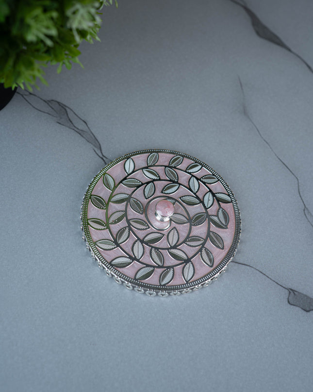 White Metal Designer Mug Lid - Pink - WL5495-1