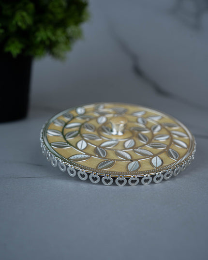 White Metal Designer Mug Lid - Beige - WL5495-2