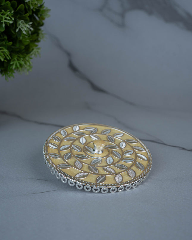 White Metal Designer Mug Lid - Beige - WL5495-2