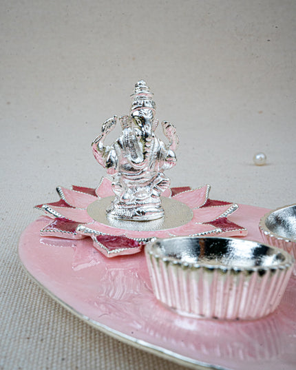 Lord Ganesha Manjal-Kumkum Holder - Pink - WL5500-1
